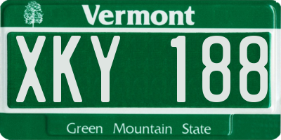 VT license plate XKY188
