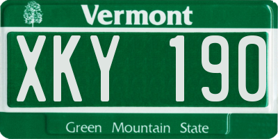 VT license plate XKY190