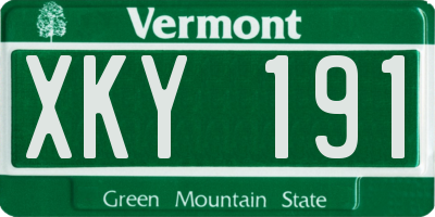 VT license plate XKY191