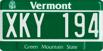 VT license plate XKY194