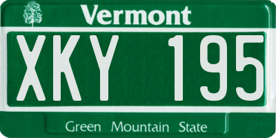 VT license plate XKY195