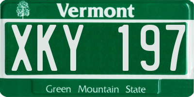 VT license plate XKY197