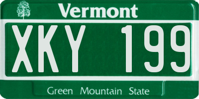 VT license plate XKY199
