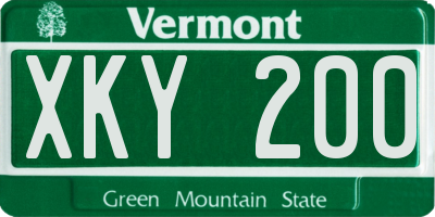 VT license plate XKY200