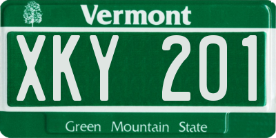 VT license plate XKY201