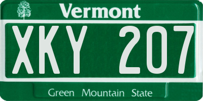 VT license plate XKY207