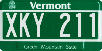 VT license plate XKY211
