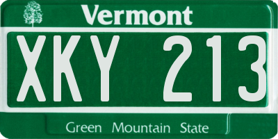 VT license plate XKY213