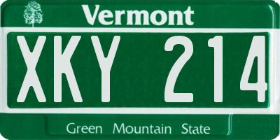 VT license plate XKY214