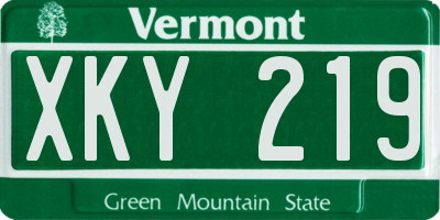 VT license plate XKY219