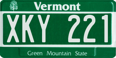 VT license plate XKY221