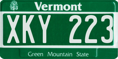 VT license plate XKY223