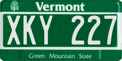 VT license plate XKY227