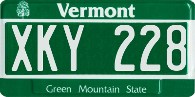 VT license plate XKY228