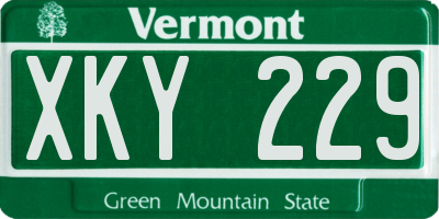 VT license plate XKY229