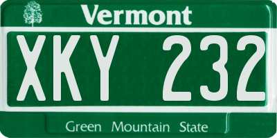 VT license plate XKY232