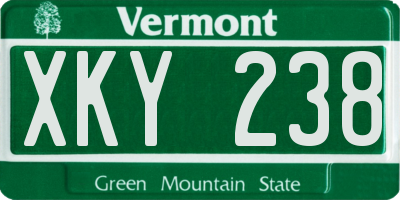 VT license plate XKY238
