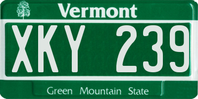 VT license plate XKY239