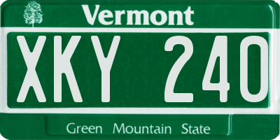 VT license plate XKY240