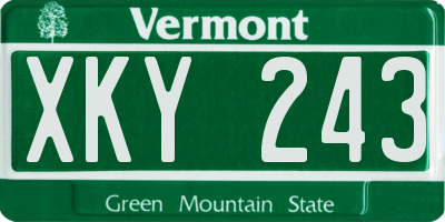 VT license plate XKY243