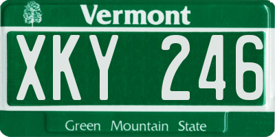 VT license plate XKY246
