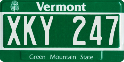 VT license plate XKY247