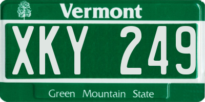 VT license plate XKY249