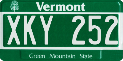 VT license plate XKY252