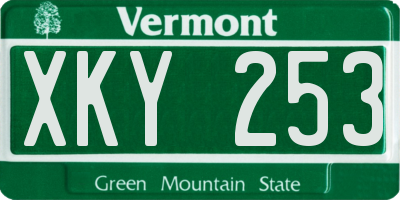 VT license plate XKY253