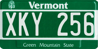 VT license plate XKY256