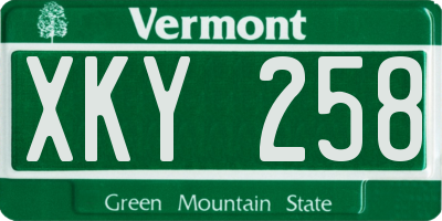 VT license plate XKY258
