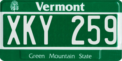 VT license plate XKY259