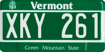 VT license plate XKY261