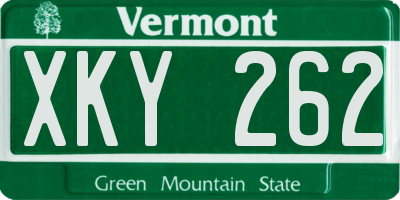 VT license plate XKY262