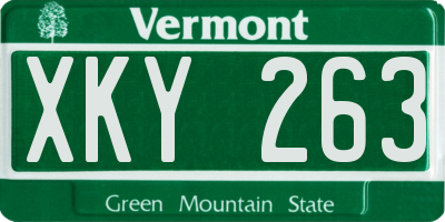 VT license plate XKY263