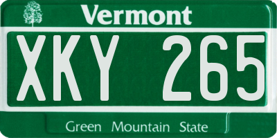 VT license plate XKY265
