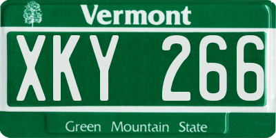 VT license plate XKY266