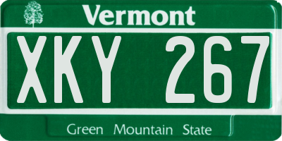 VT license plate XKY267