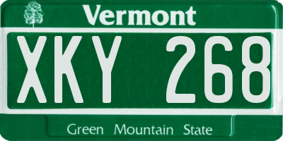 VT license plate XKY268
