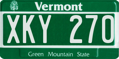 VT license plate XKY270