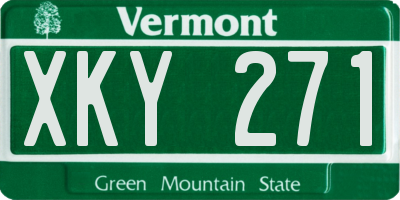 VT license plate XKY271