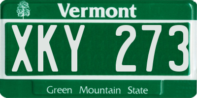 VT license plate XKY273