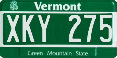 VT license plate XKY275
