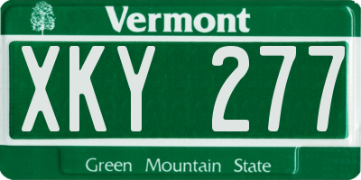 VT license plate XKY277