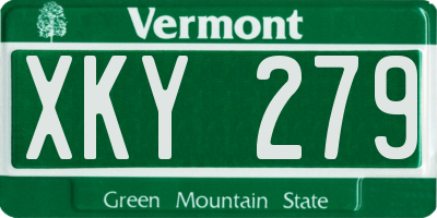 VT license plate XKY279