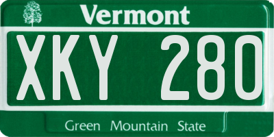 VT license plate XKY280