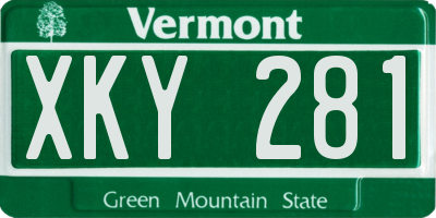 VT license plate XKY281