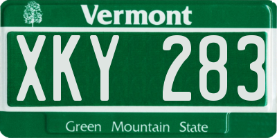 VT license plate XKY283