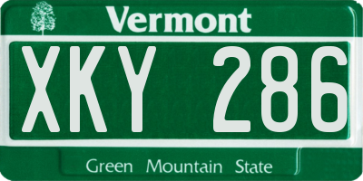 VT license plate XKY286