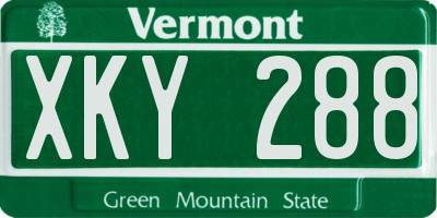 VT license plate XKY288